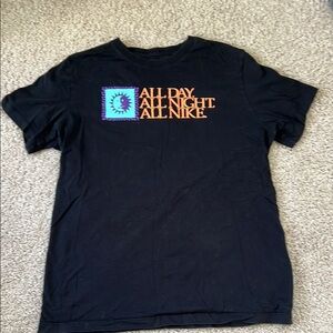 Nike Black Tee with Orange and Blue Graphic